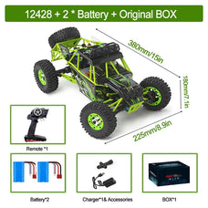 WLtoys 50KM/H RC Off-Road Monster Truck - 1/12 Scale 4WD High Speed Crawler
